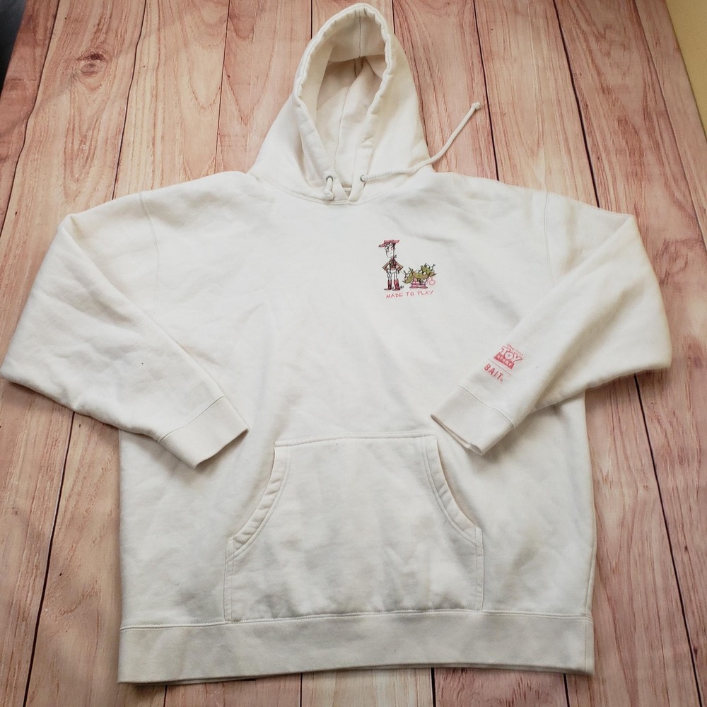 Disney‎ Pixar Toy Story x BAIT Hoodie Sweatshirt Mens 2XL White Made To Play